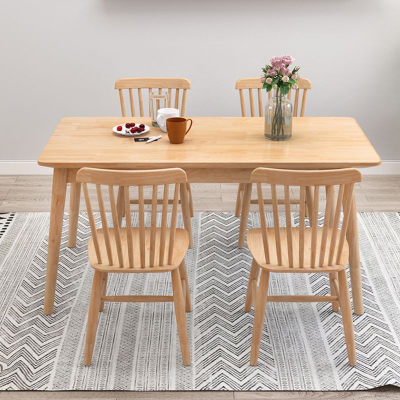 Contemporary Style Standard Wood Dining Room Set of Rectangle Shape for Kitchen Table Set