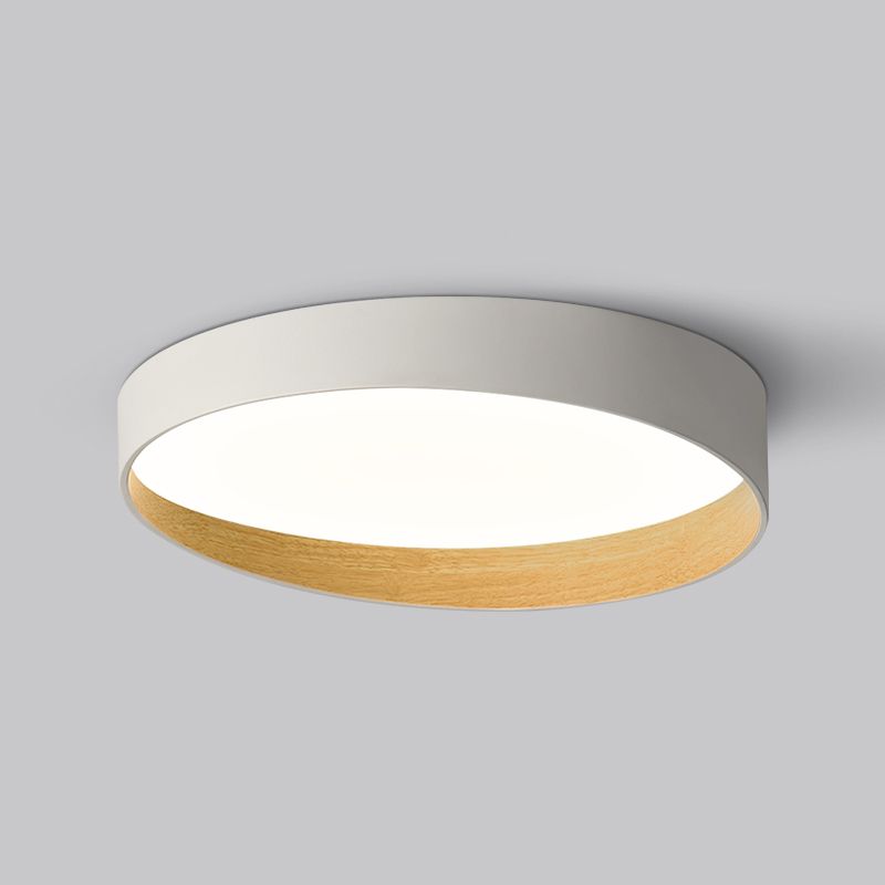 Round Bedroom Ceiling Light Fixture Metal LED Minimalist Style Flush Mount Lighting