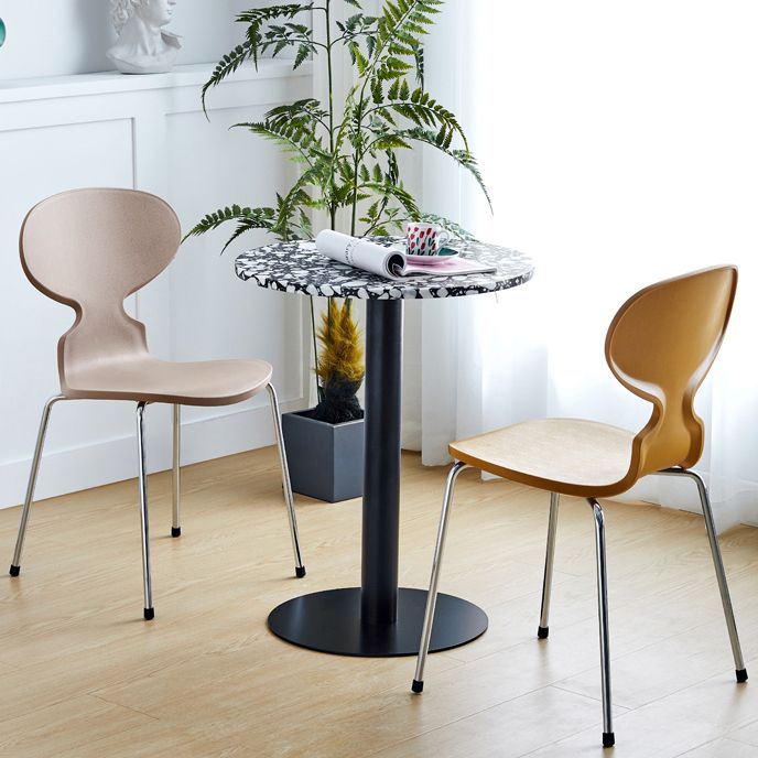 Modern Style Side Chair Plastic Metal Dining Chair for Home Use
