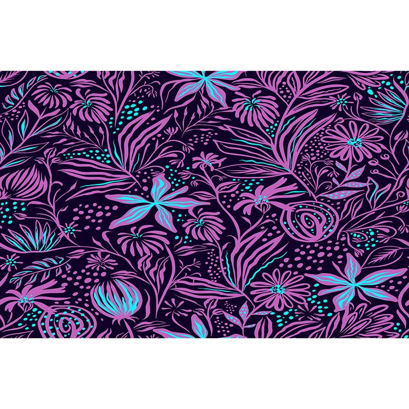 Tropical Plants Illustration Mural Stain Resistant Wall Art for Home Decor