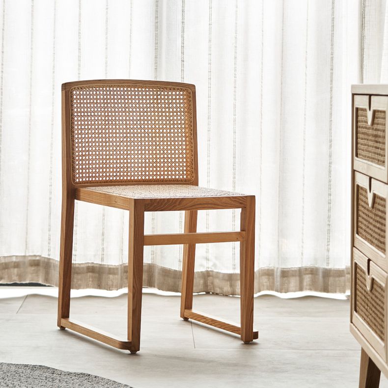 Traditional Style Dining Chairs Armless Chair with Wood Legs for Home