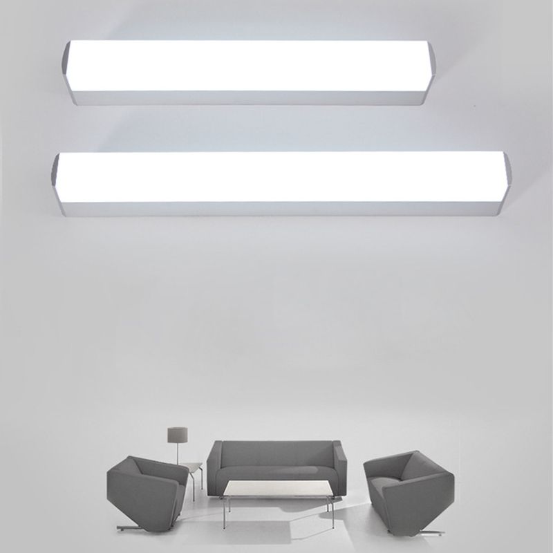 Modern Style Strip Wall Light 1 Light LED Mirror Light in Silver for Toilet