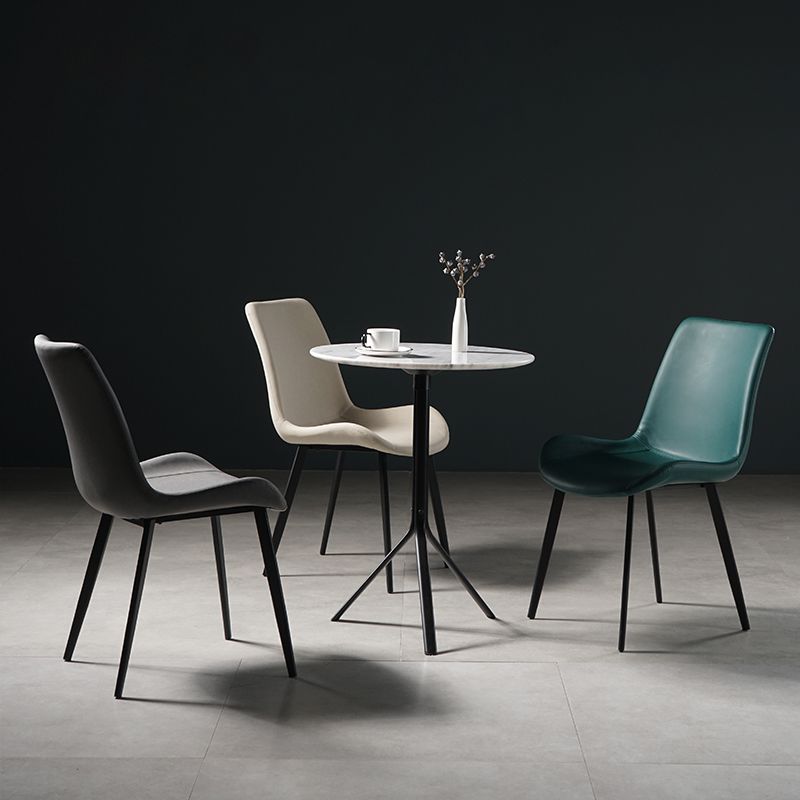Silla lateral de comedor de metal de estilo nórdico, silla lateral de comedor sin brazos para cocina