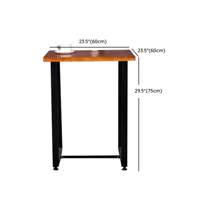 Fixed Industrial Dinette Set 1/3 Pcs Brown Solid Wood Furniture for Home