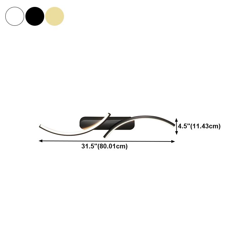 Metal Linear Shape Wall Mount Lighting Modern 2-Lights Wall Mount Light Fixture