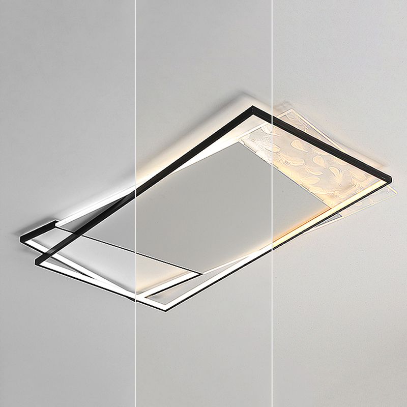 LED Flush Light New Modern Aluminum Rectangular Ceiling Mount Lamp for Living Room