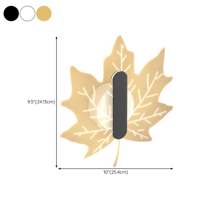 Metal and Acrylic LED Wall Flush Mount Contemporary in Black / White / Gold