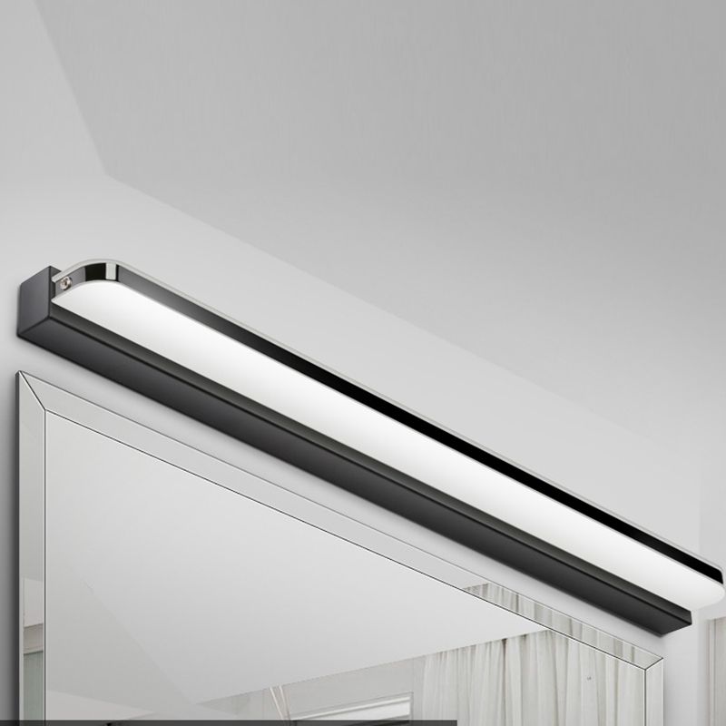 Silver Modern Simple Mirror Light Nordic Metal LED Mirror Lamp Fixture for Bathroom