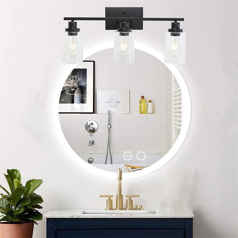 Glass Bath Vanity Lighting Polish Finish Light for Bathroom