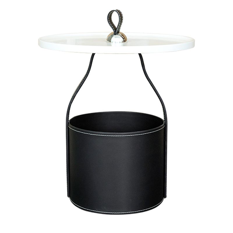 Mid-Century Pedestal Corner Table Tray Top Side End Table with Storage