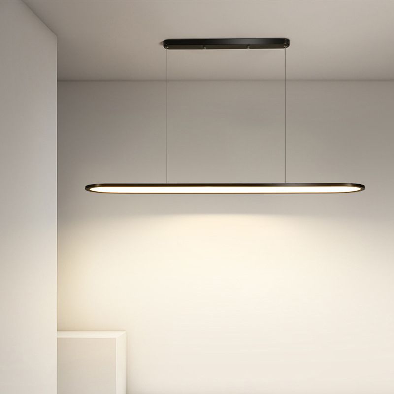 Ovaal eenvoud eiland hanger minimalistisch eetkamer metalen led 1-licht eilandlicht