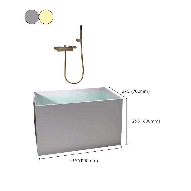 Modern Corner White Acrylic Bathtub Rectangle with Drain Bath Tub for Bathroom