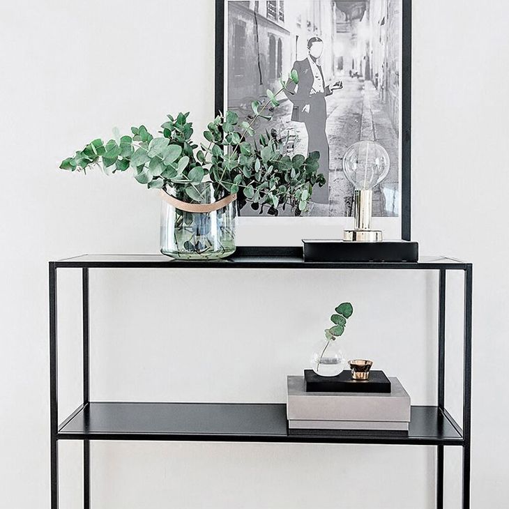 Modern Console Accent Table Antique Finish Console Sofa Table with Shelf