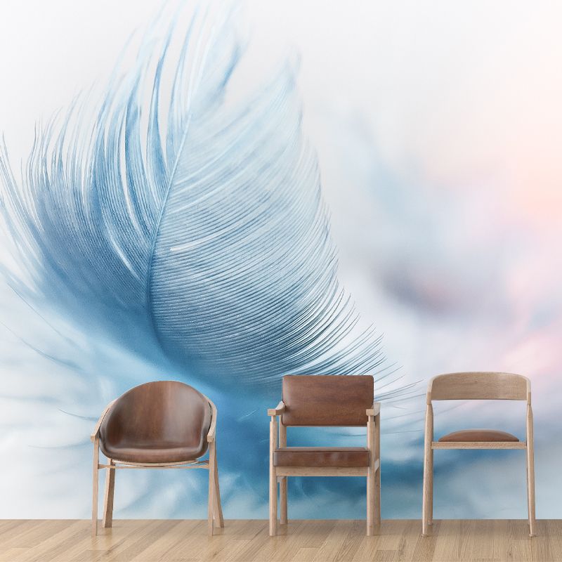Photography Decorative Wall Mural Feather Pattern Non-Pasted Mildew Resistant