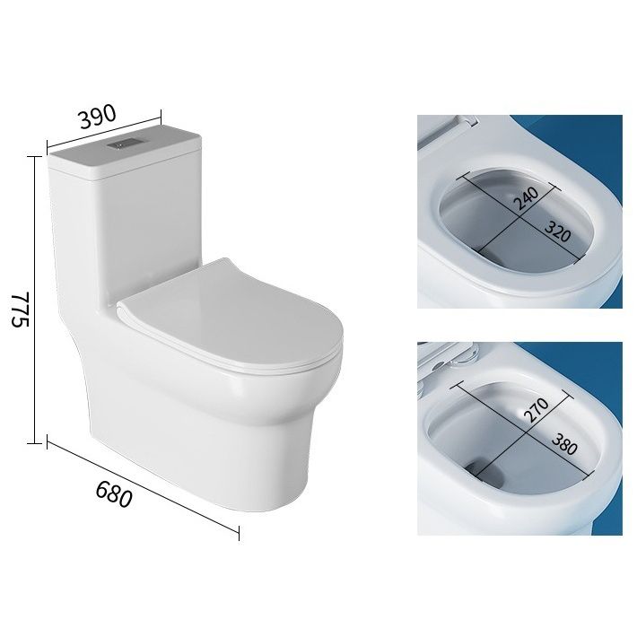Contemporary One Piece Toilet Floor Mounted White Toilet Bowl for Washroom