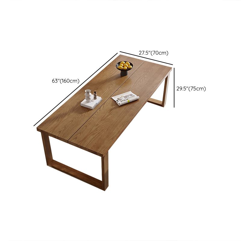Dinner Room Dining Table Solid Wood Sled Base Rectangle Dining Table