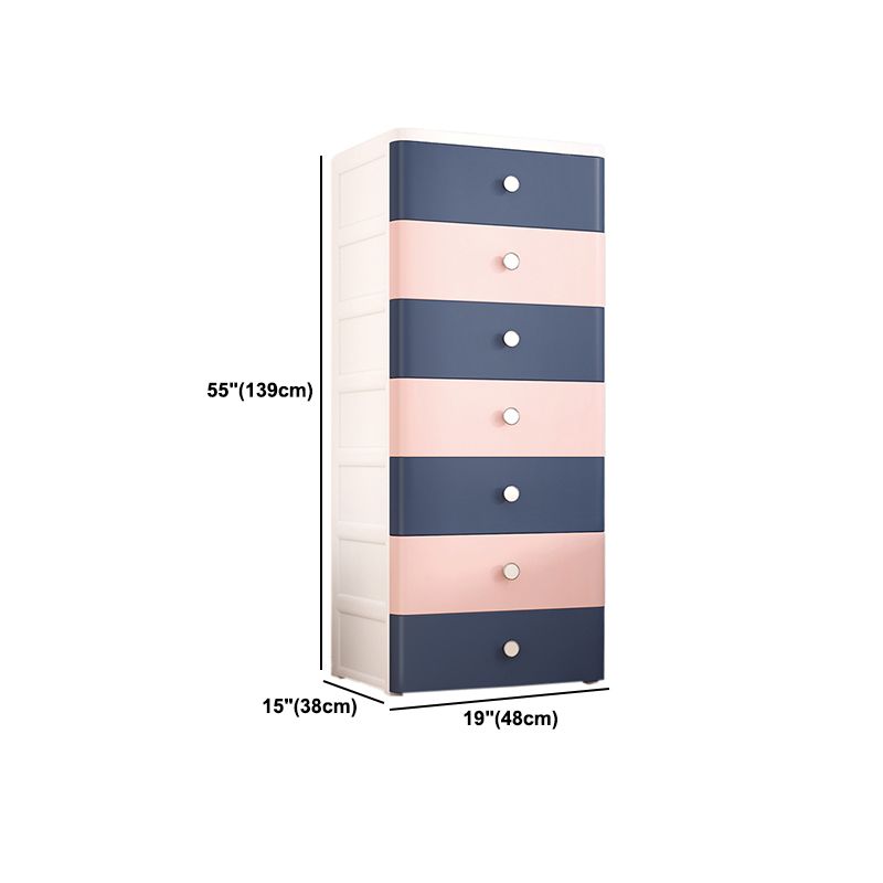 Modern Style Non-Hanging Armoire Plastic Storage Cabinet with Drawers