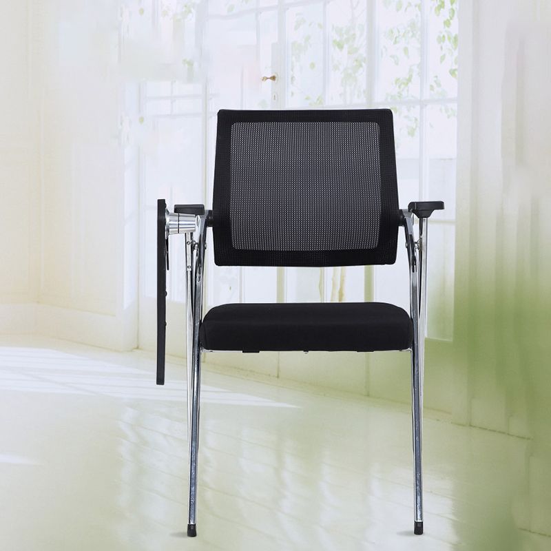 Metal Frame Modern Conference Chair Mid-back Computer Office Chair with Fixed Arms