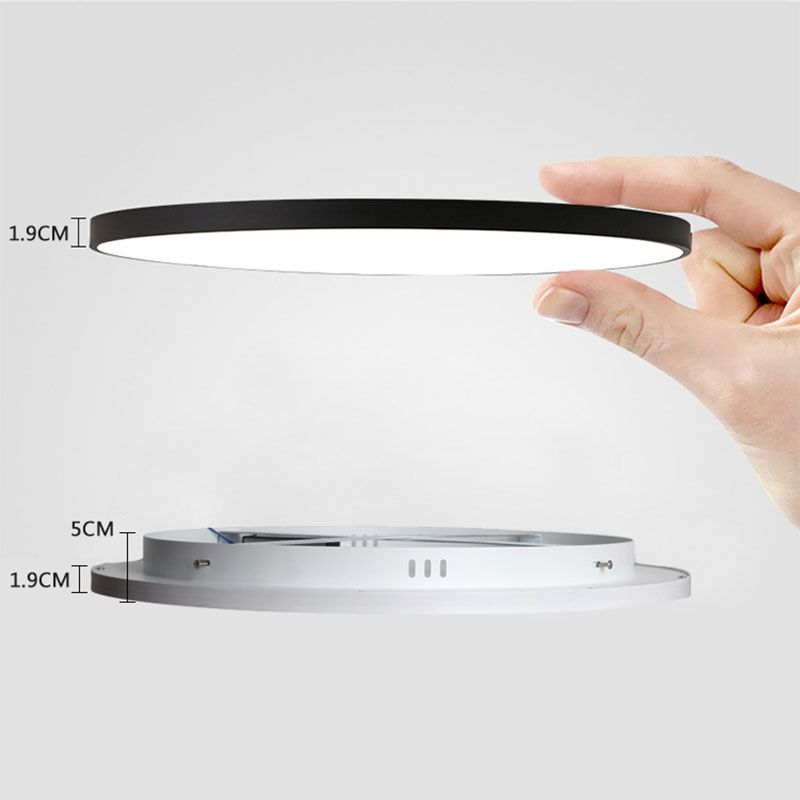 Plafonnier moderne à LED circulaire en aluminium à 1 ampoule pour chambre à coucher