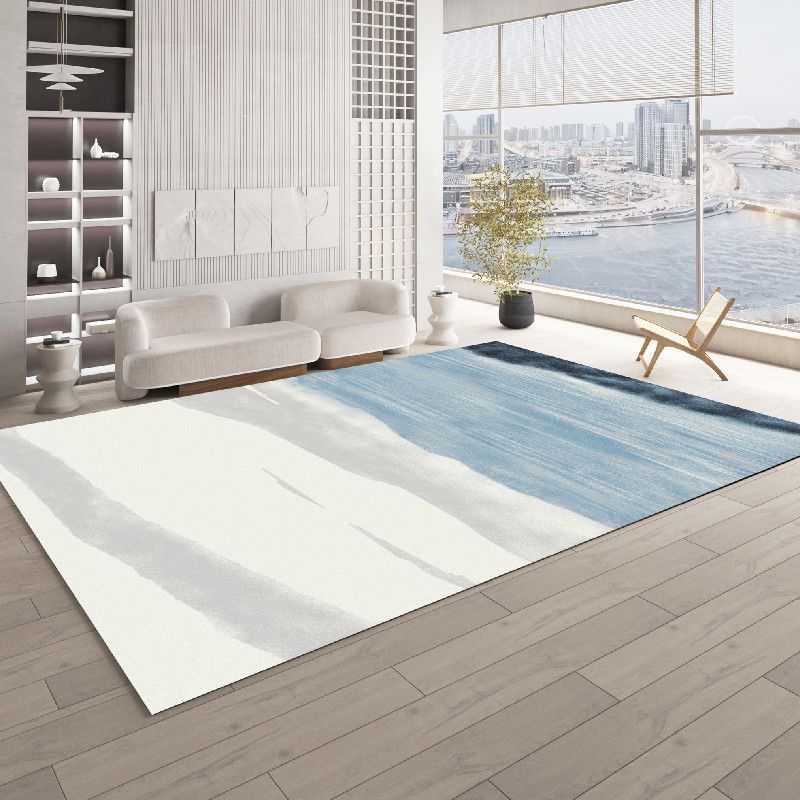 Grey Tie-Dye Print Carpet Modern Polyester Area Rug Stain Resistant Rug for Living Room