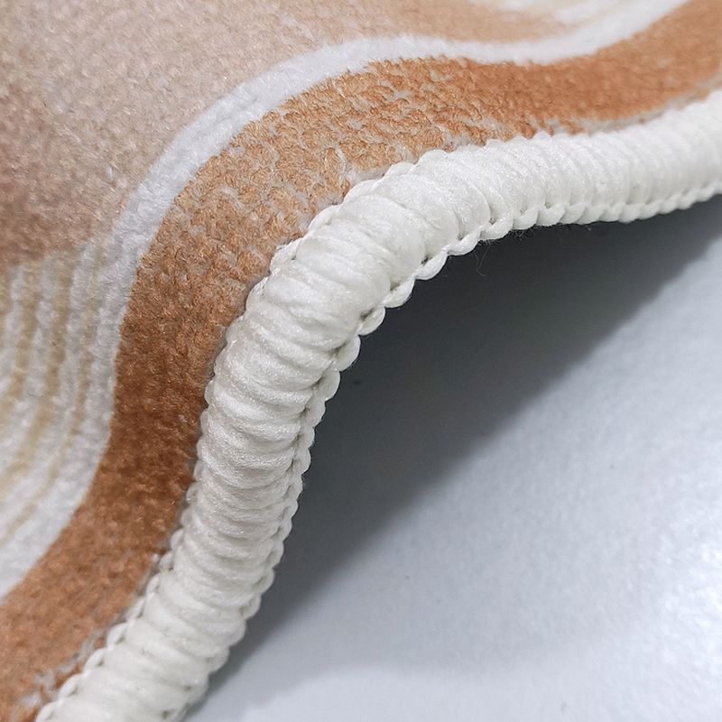 Brown Tone Rug Geometric Pattern Washable Wool Rug for Home Decor