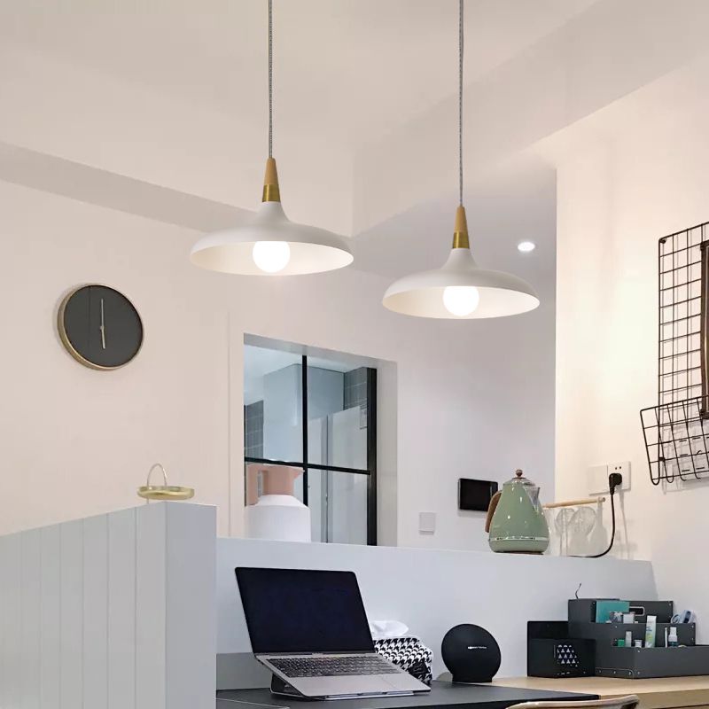 Metal Hanging Lights Modern Macaron Style 1 Light Hanging Mount Fixture for Living Room