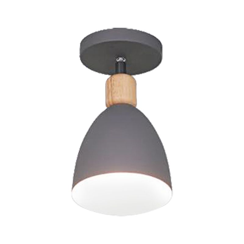 Vert / Blanc / Gray Semi-Flushmount Lamp avec Shade Nordic Metal 1 Bulb Indoor Semi-Flush Ceiling Light