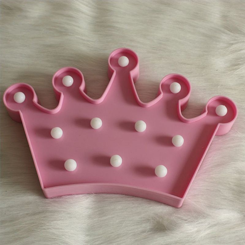 Plastic Crown Nightstand Lamp Cartoon Style Battery Operated LED Night Lighting