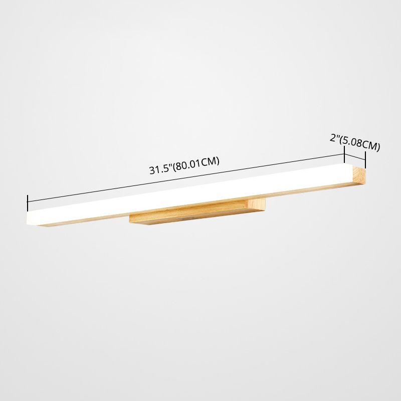 LED houten Noordse spiegel lichtwater en mistbestendige muurwandwandeling voor badkamer