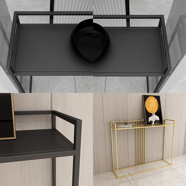 Rectangle Console Accent Table Antique Finish Console Sofa Table in Metal