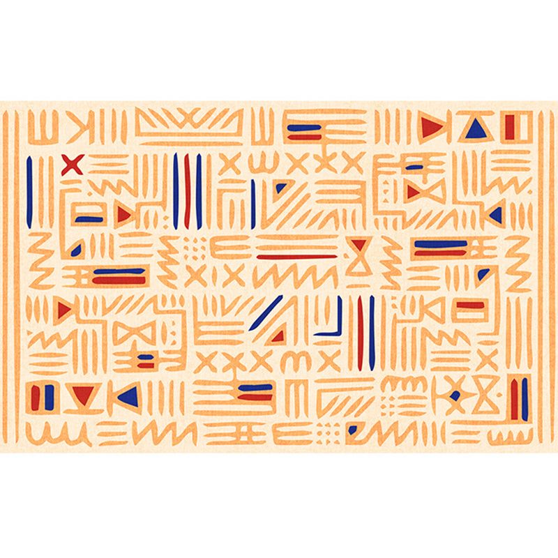 Bohemian Area Carpet Tribal Pattern Indoor Rug Washable Polyester Anti-Slip Carpet for Living Room
