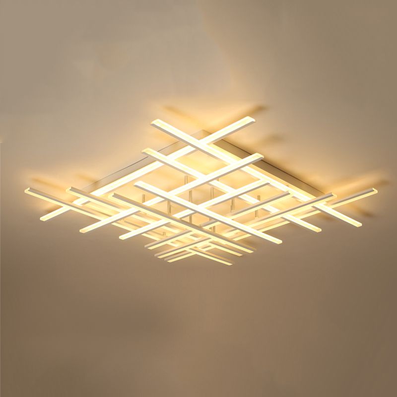 Plafonnier LED en forme de ligne, montage encastré en fer moderne pour chambre à coucher et salon