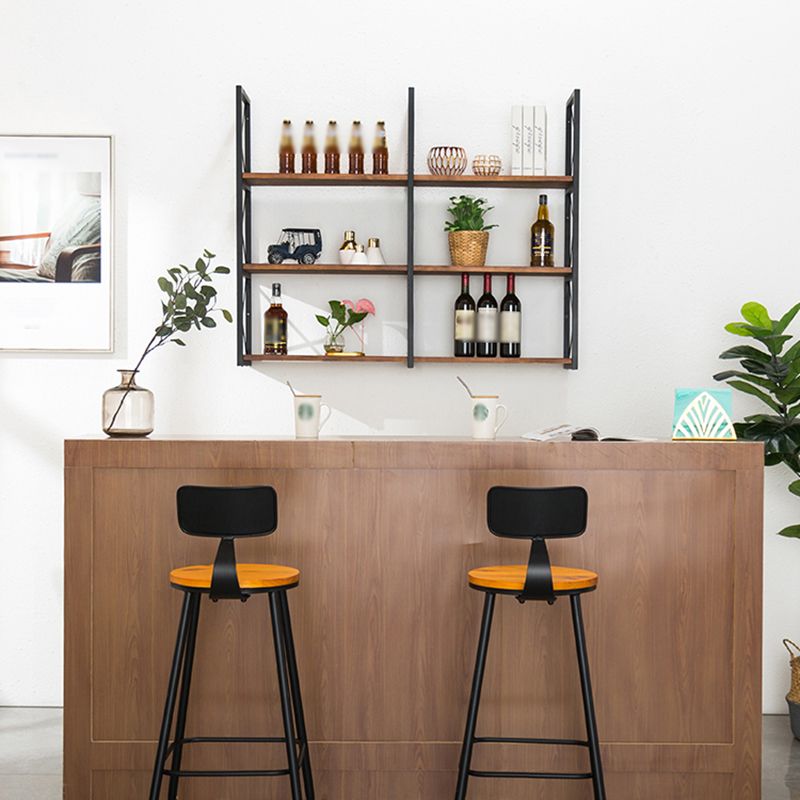 Industrial Style Wooden Bookshelf Wall Mounted Shelf Bookcase