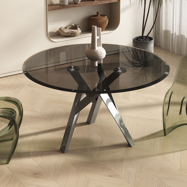1/2/3 Piece Round Shape Tempered Glass Dining Room Furniture Set