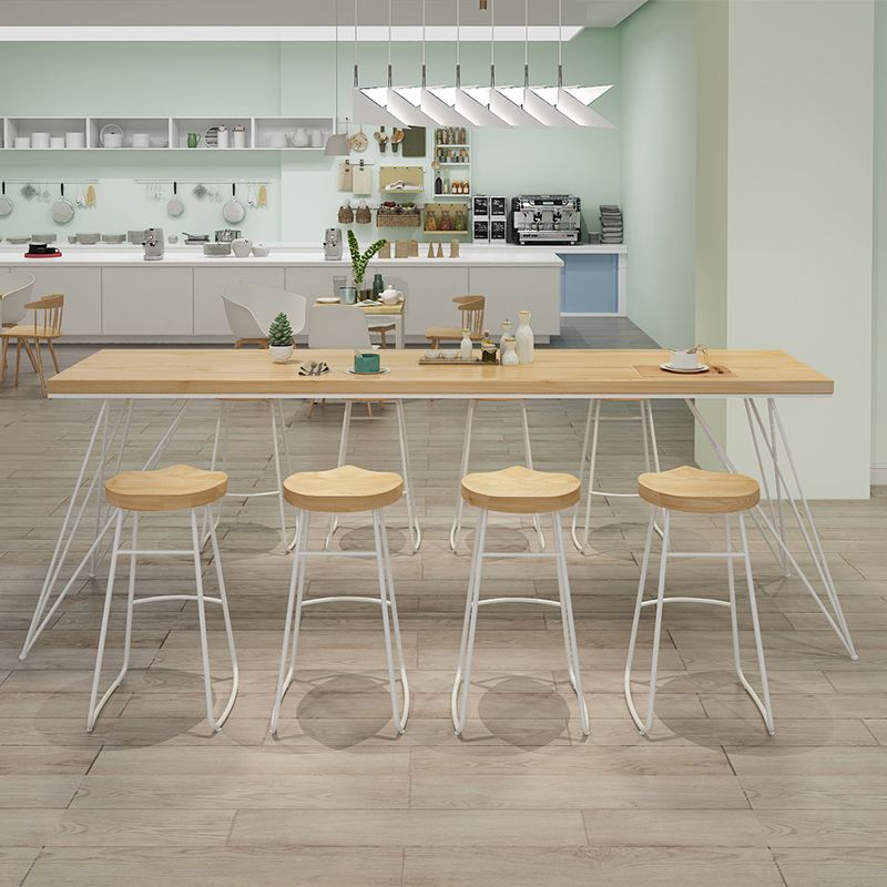 Modern Rectangle Bar Table Set 1/2/9 Pcs Brown Wooden Bar Table Set