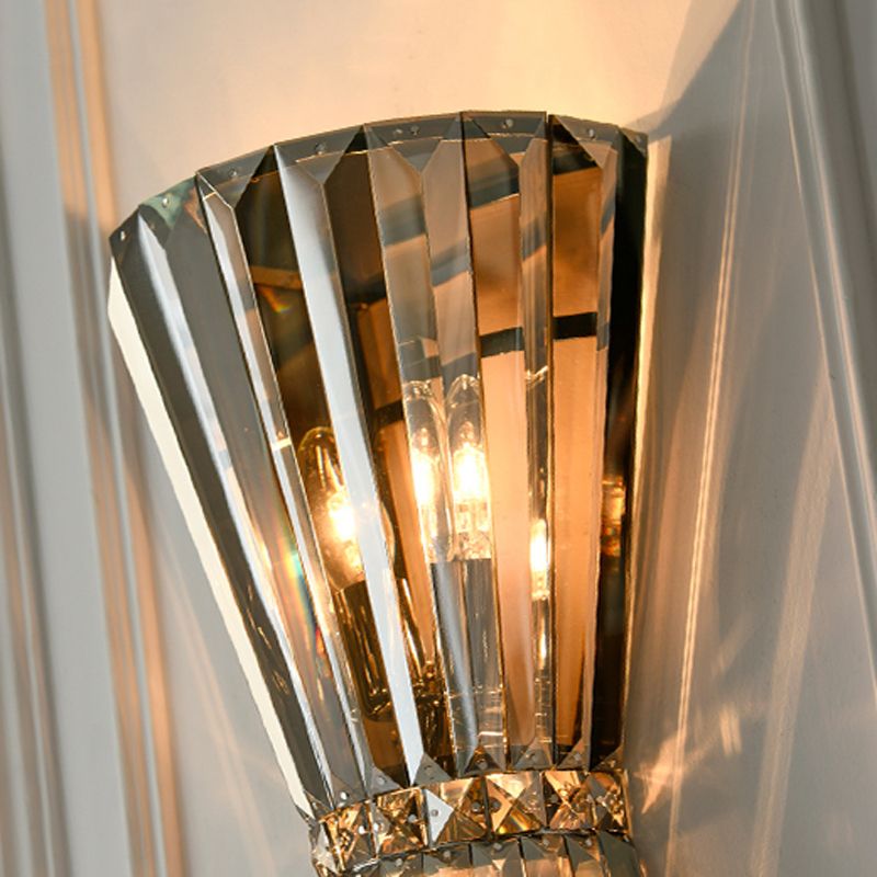 3-Light Geometric Wall Light Sconce Modern Style Crystal Wall Lighting