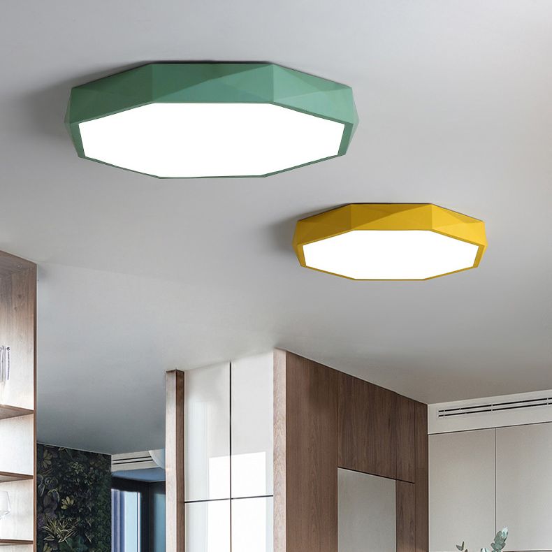 Plafonnier LED en métal pour chambre d'enfant, moderne et géométrique, Macaron