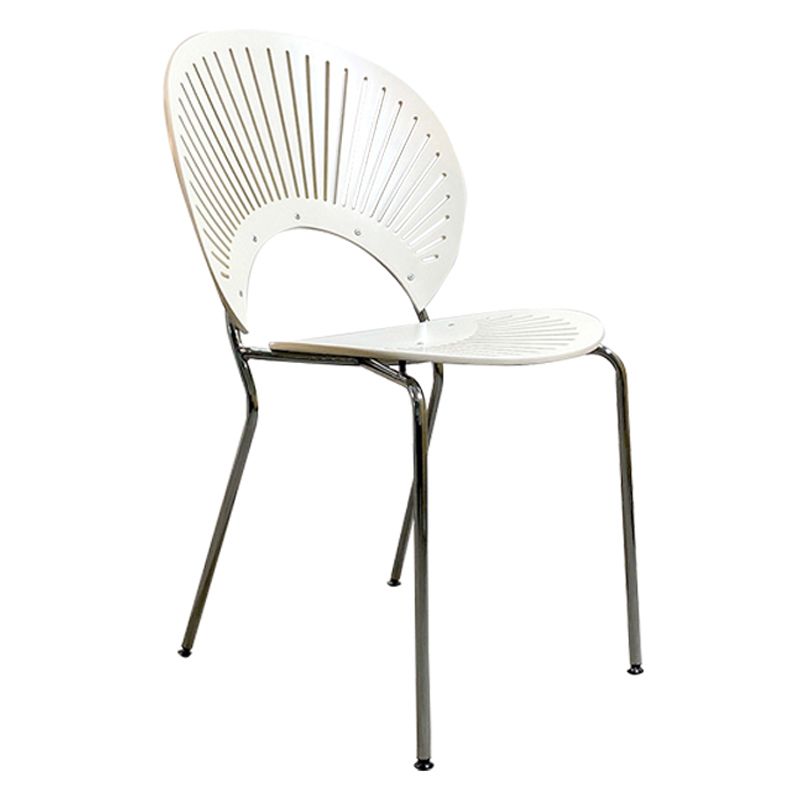 Silla industrial de metal con respaldo abierto para cocina, comedor, silla lateral