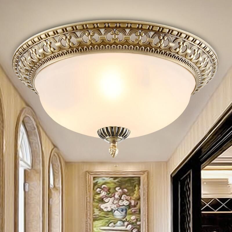 Plafonnier géométrique en verre blanc, Style traditionnel, plafonnier pour chambre à coucher