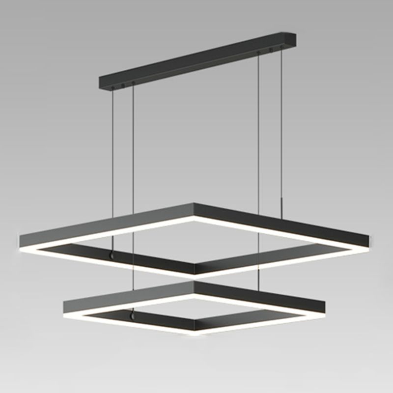 Moderne vierkante kroonluchter verlichtingsarmaturen Multi-tier hangende hanglampen