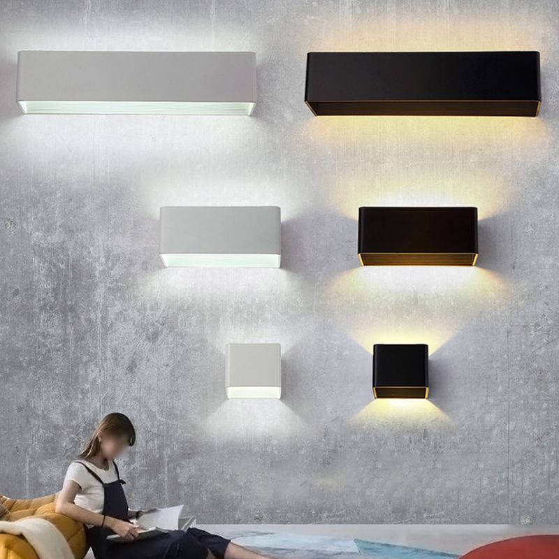 Rectangle Shape Metal Wall Light Modern Style 1 Light Wall Mounted Light Fixture