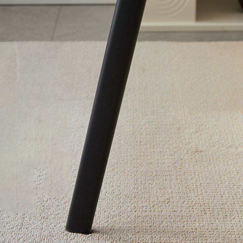 Glam Style Upholstered Armless Side Chair Metal 4 Black Finish Legs Solid Back Chairs