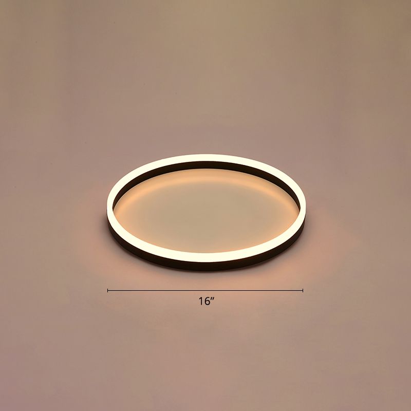 Simplicidad de bucle Ultrafino Lámpara Techo de techo de aluminio Corredor de montaje de LED de montaje en negro