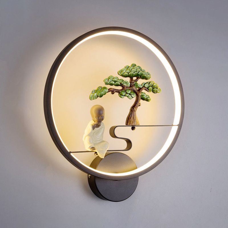 Modern LED Wall Mount Light 1-Light Wall Lamp with Acrylic Shade for Living Room