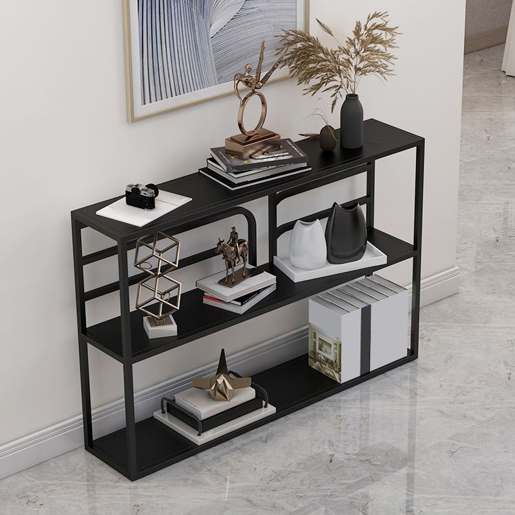 9.84" W Contemporary Console Accent Table Antique Finish Console Sofa Table in Metal