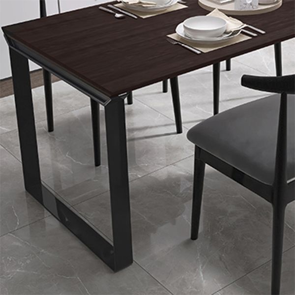 Black Pine Wood Modern Dining Table Set 1/5/7 Pcs Dinette Set for Home