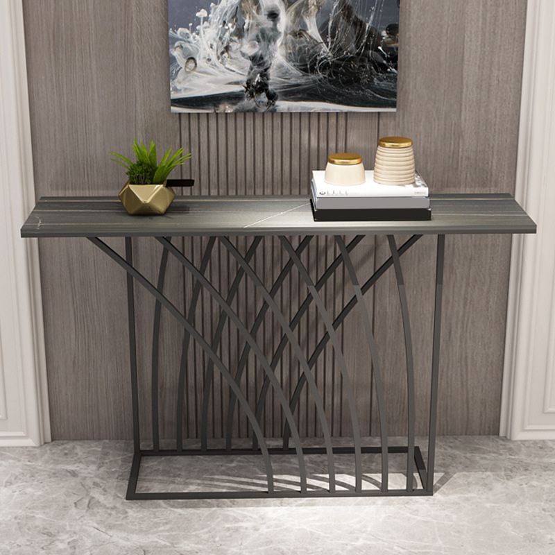 11.8 Inch Wide Console Table Slate Glam Rectangle Hall Console