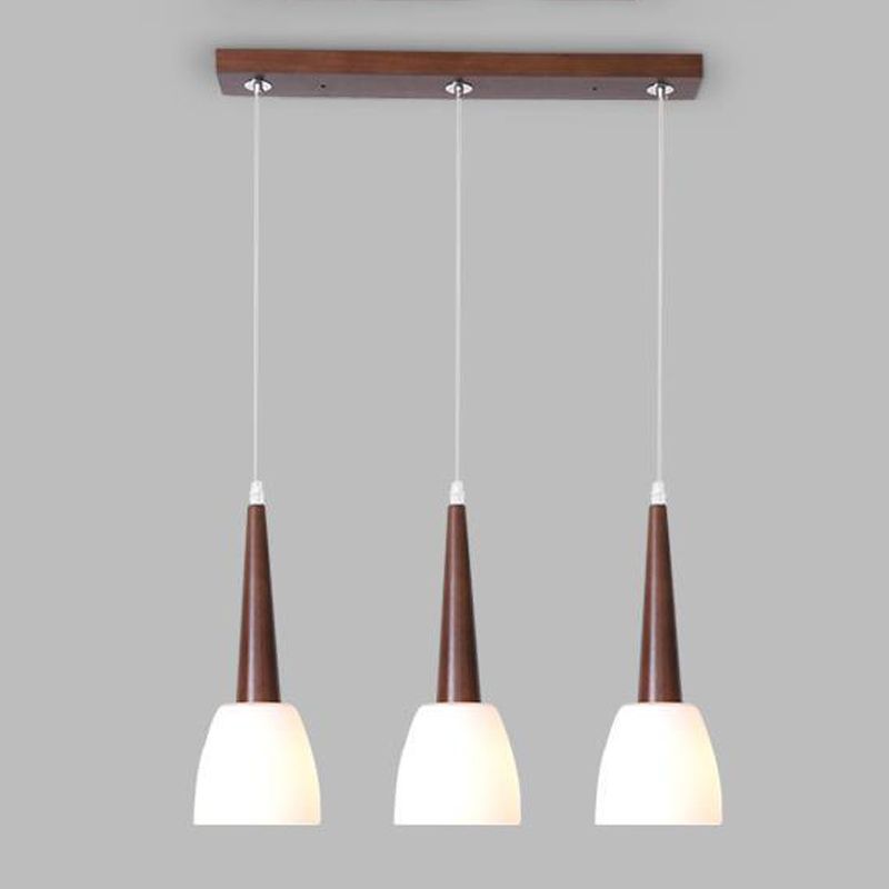 Verre Unique Forme suspendue Lumières Modern Style en bois suspendu le montage