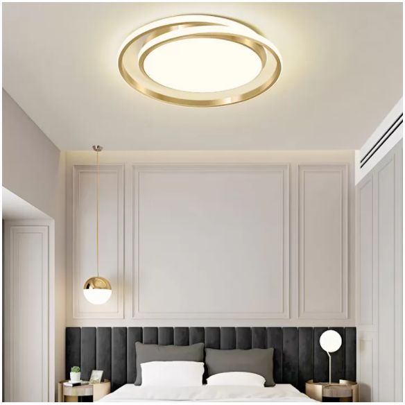Round 1-Light LED Flush Light New Modern Acrylic Flush Mount Ceiling Light Fixtures for Bedroom