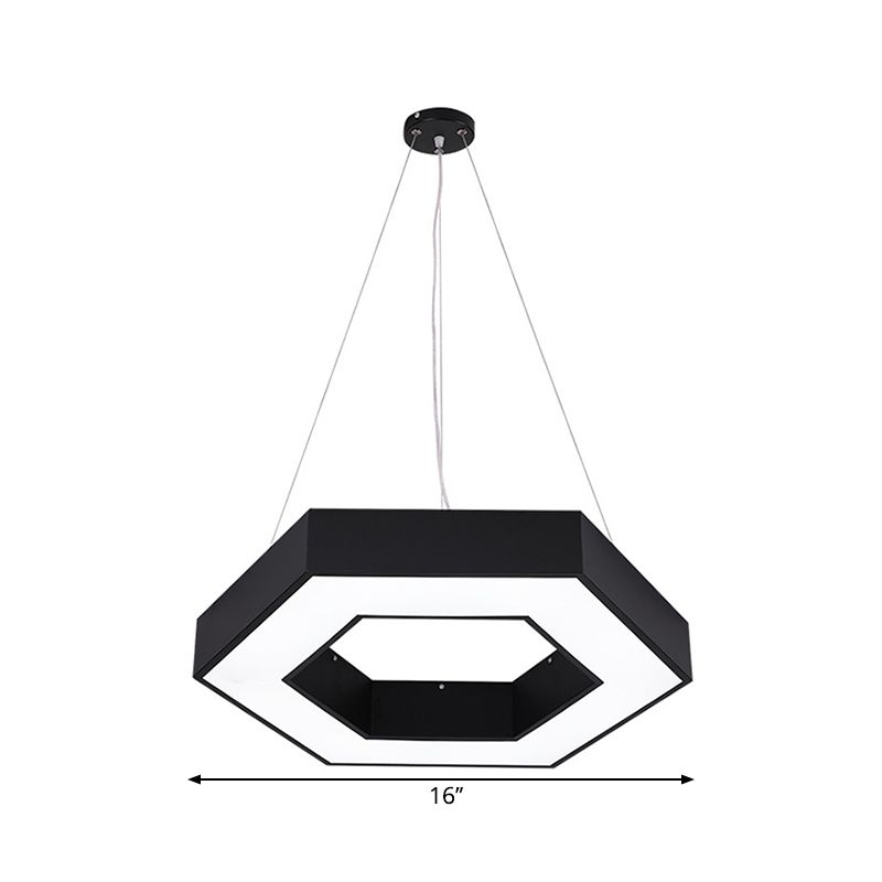 Honeycomb Gym Down Lighting Pendant Iron LED Nordic Hanging Ceiling Light in Black
